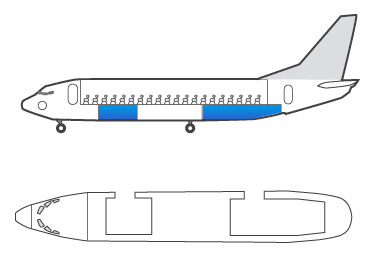 Схемы расположения и габаритные размеры грузовых отделений воздушных судов.